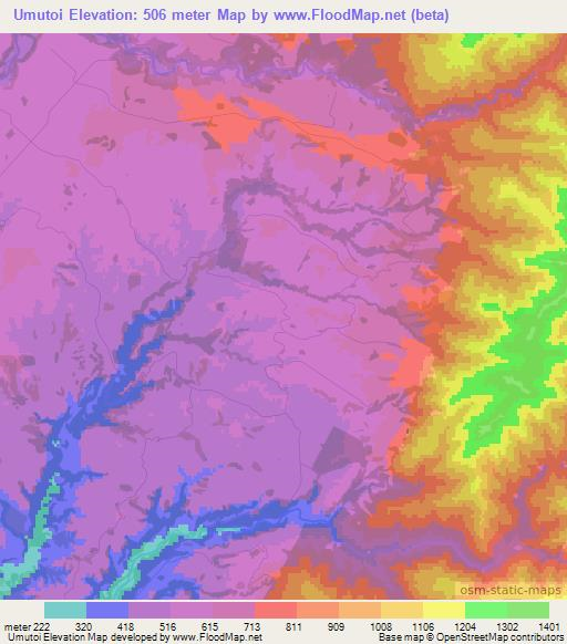Umutoi,New Zealand Elevation Map