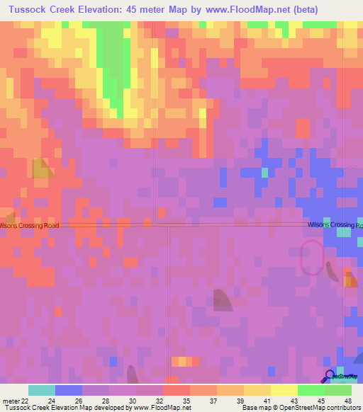 Tussock Creek,New Zealand Elevation Map