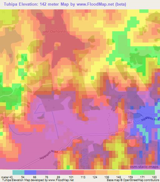 Tuhipa,New Zealand Elevation Map