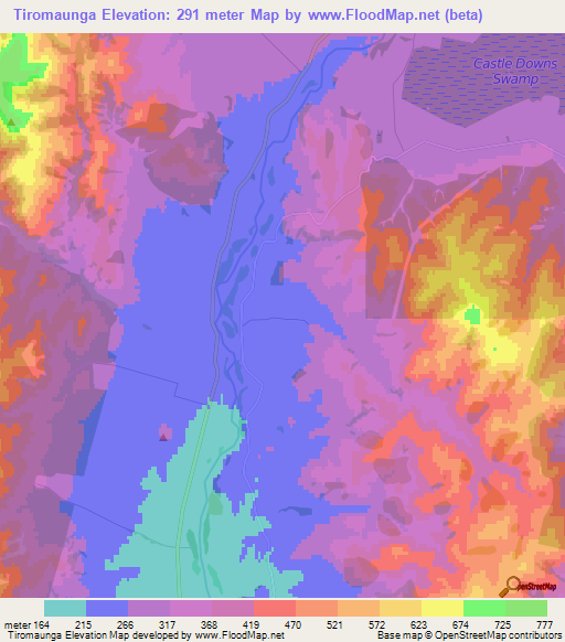 Tiromaunga,New Zealand Elevation Map