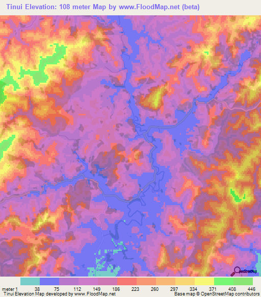 Tinui,New Zealand Elevation Map