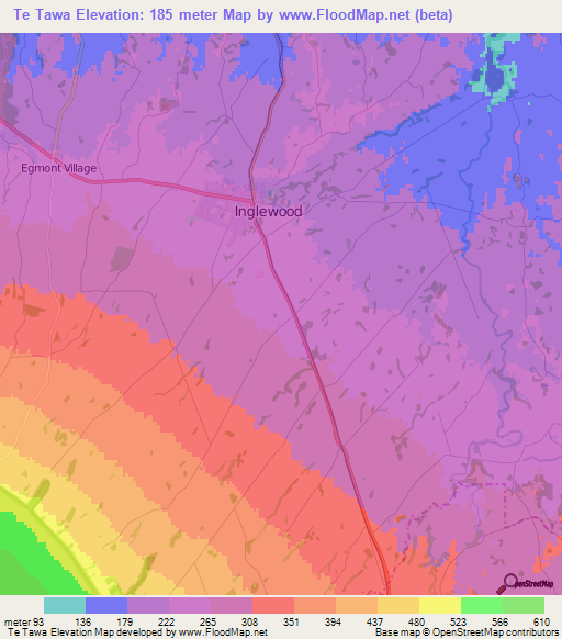 Te Tawa,New Zealand Elevation Map