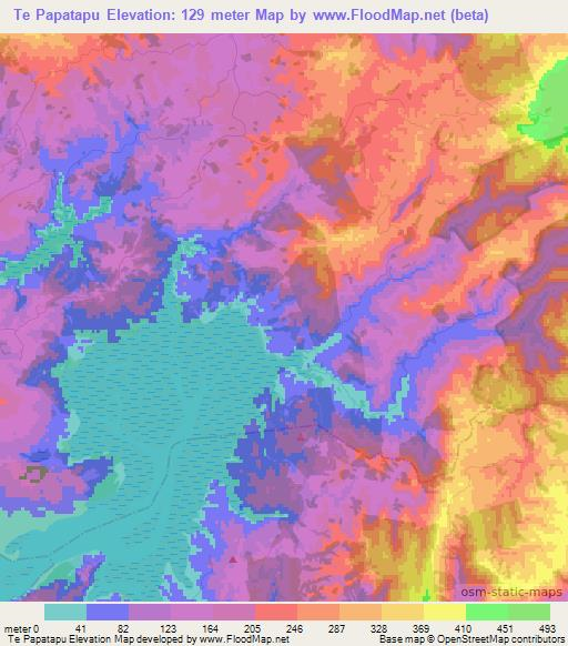Te Papatapu,New Zealand Elevation Map