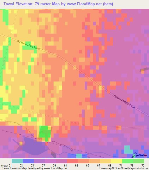 Tawai,New Zealand Elevation Map