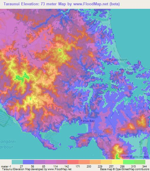 Taraunui,New Zealand Elevation Map