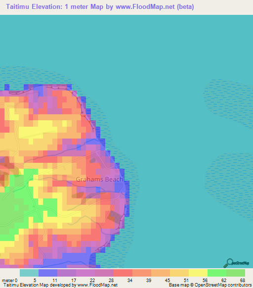 Taitimu,New Zealand Elevation Map