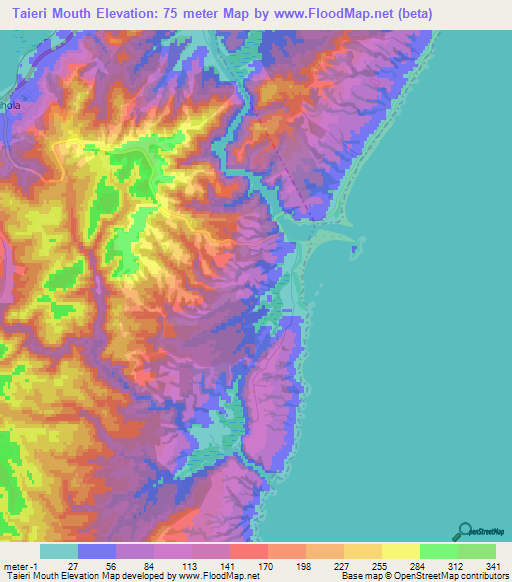 Elevation of Taieri Mouth,New Zealand Elevation Map, Topography, Contour