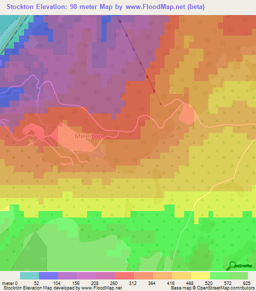 Stockton,New Zealand Elevation Map