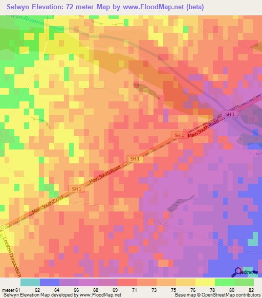 Selwyn,New Zealand Elevation Map