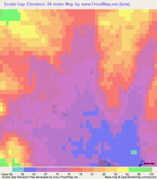 Scotts Gap,New Zealand Elevation Map