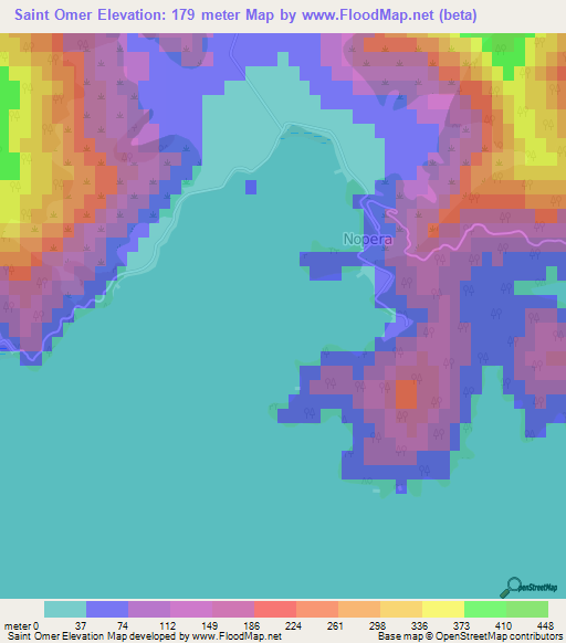Saint Omer,New Zealand Elevation Map