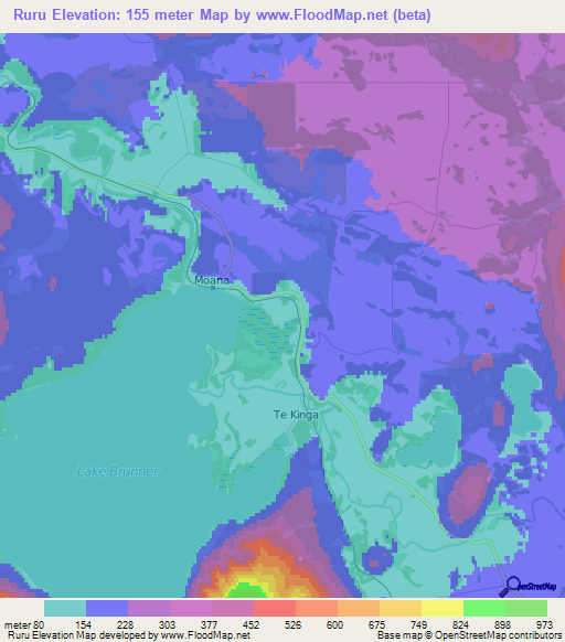 Ruru,New Zealand Elevation Map