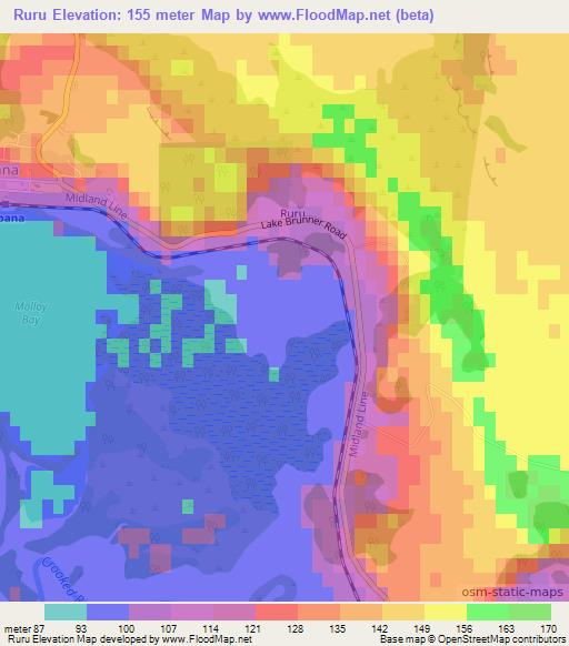 Ruru,New Zealand Elevation Map