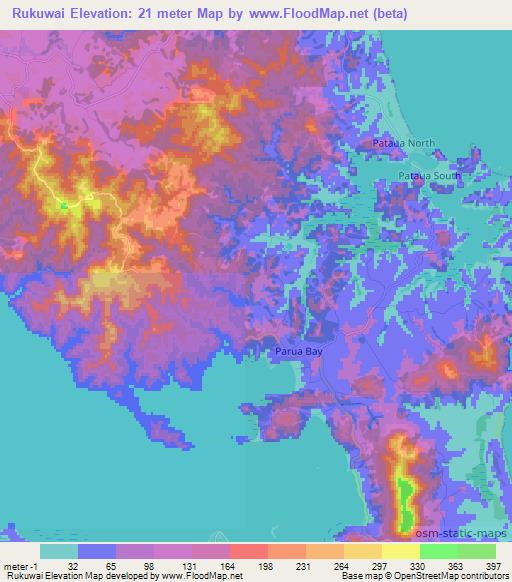 Rukuwai,New Zealand Elevation Map
