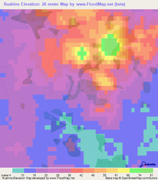 Ruahine,New Zealand Elevation Map
