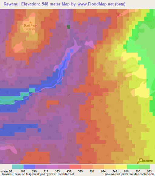 Rewanui,New Zealand Elevation Map