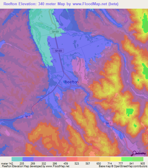 Elevation of Reefton,New Zealand Elevation Map, Topography, Contour
