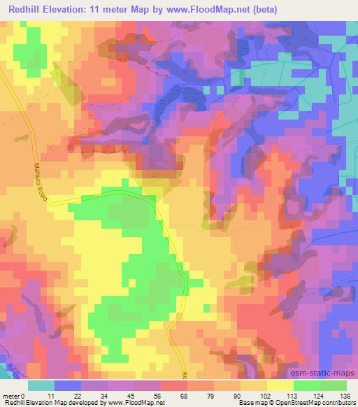 Redhill,New Zealand Elevation Map