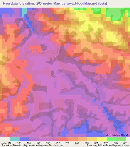 Raurekau,New Zealand Elevation Map