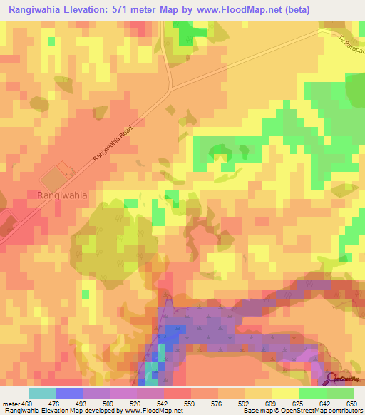 Rangiwahia,New Zealand Elevation Map