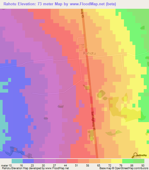 Rahotu,New Zealand Elevation Map