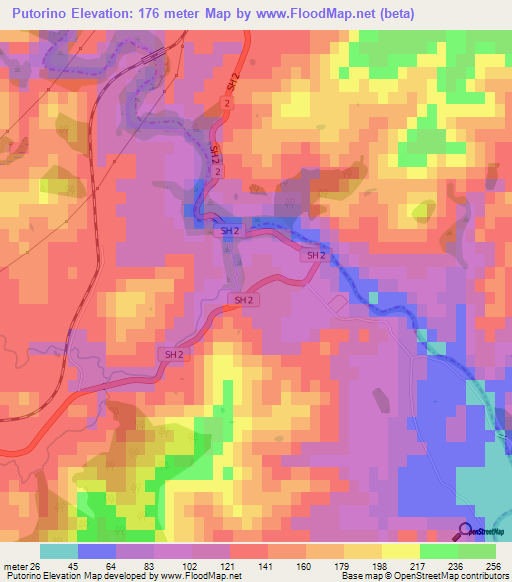 Putorino,New Zealand Elevation Map
