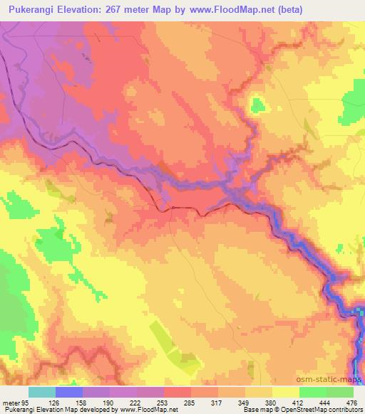 Pukerangi,New Zealand Elevation Map