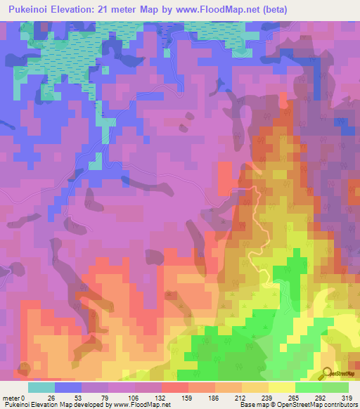 Pukeinoi,New Zealand Elevation Map