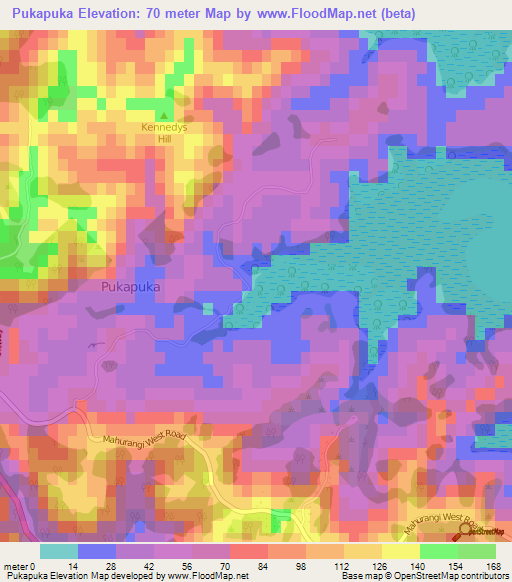 Pukapuka,New Zealand Elevation Map