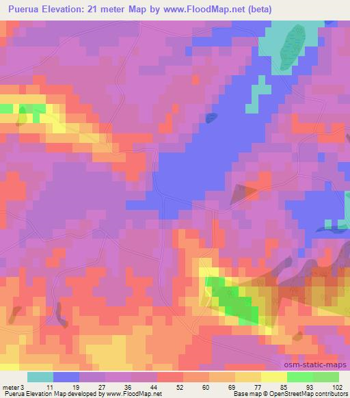 Puerua,New Zealand Elevation Map
