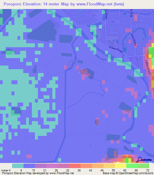 Poroporo,New Zealand Elevation Map