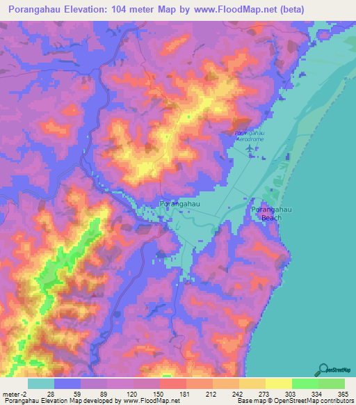 Porangahau,New Zealand Elevation Map
