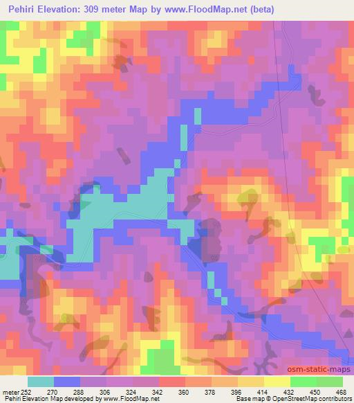 Pehiri,New Zealand Elevation Map