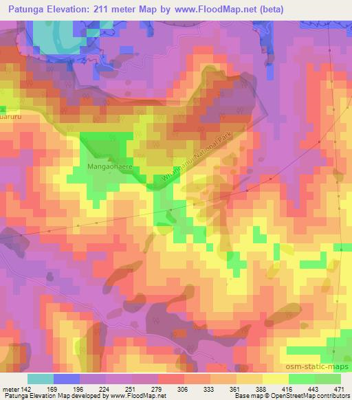 Patunga,New Zealand Elevation Map