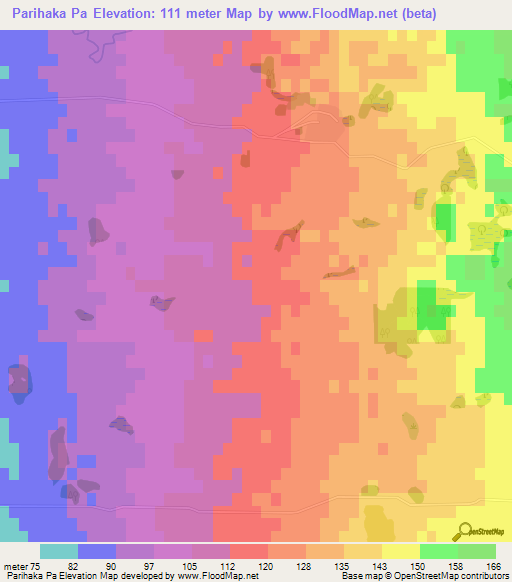 Parihaka Pa,New Zealand Elevation Map