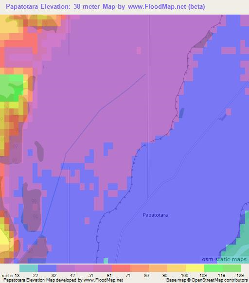 Papatotara,New Zealand Elevation Map