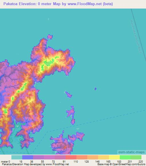 Pakatoa,New Zealand Elevation Map