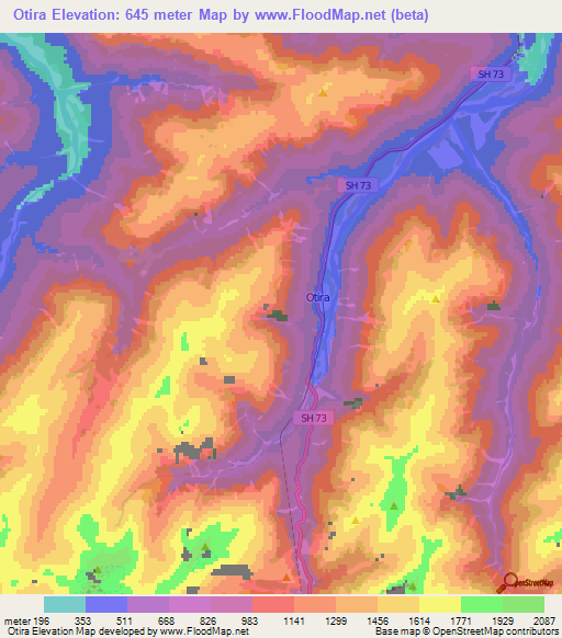 Otira,New Zealand Elevation Map