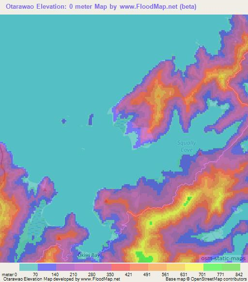 Otarawao,New Zealand Elevation Map