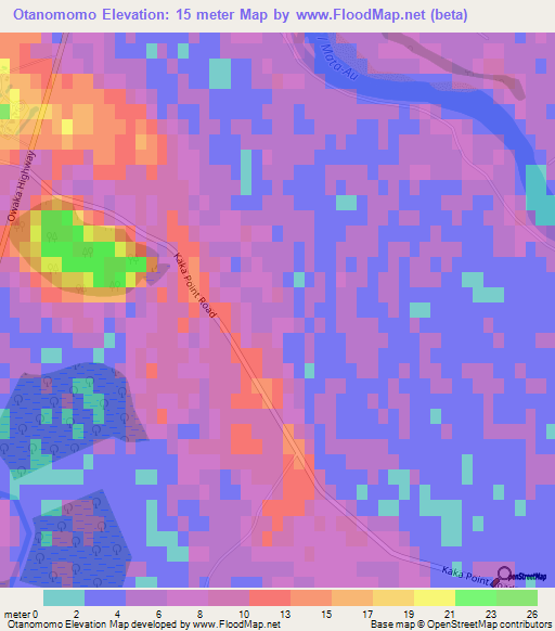 Otanomomo,New Zealand Elevation Map