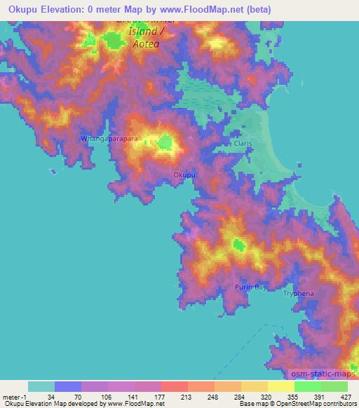 Okupu,New Zealand Elevation Map