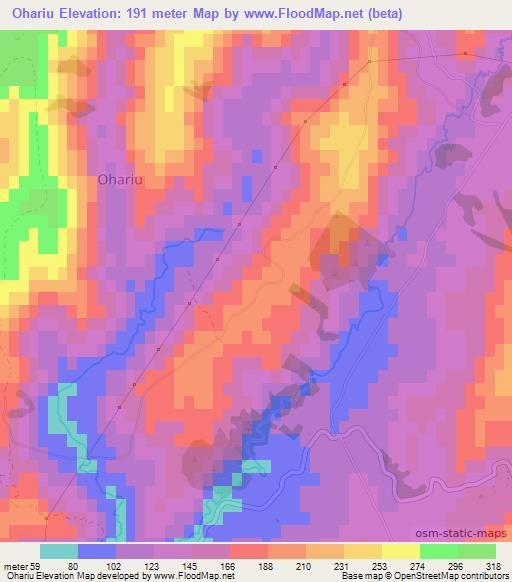Ohariu,New Zealand Elevation Map