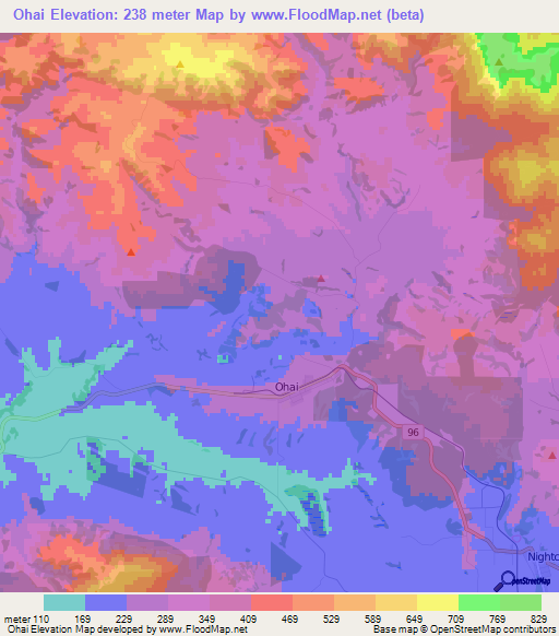 Ohai,New Zealand Elevation Map