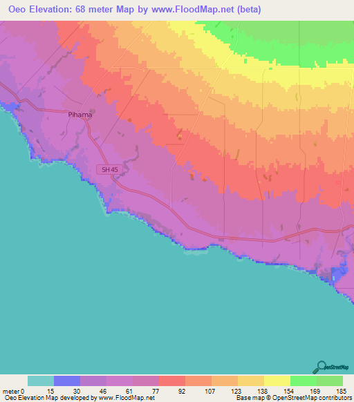 Oeo,New Zealand Elevation Map