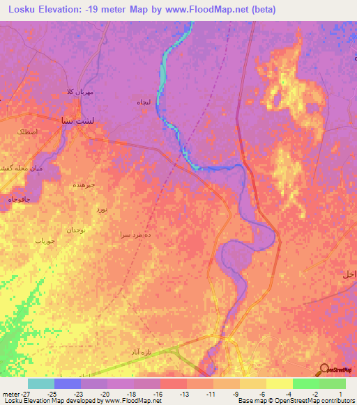 Losku,Iran Elevation Map