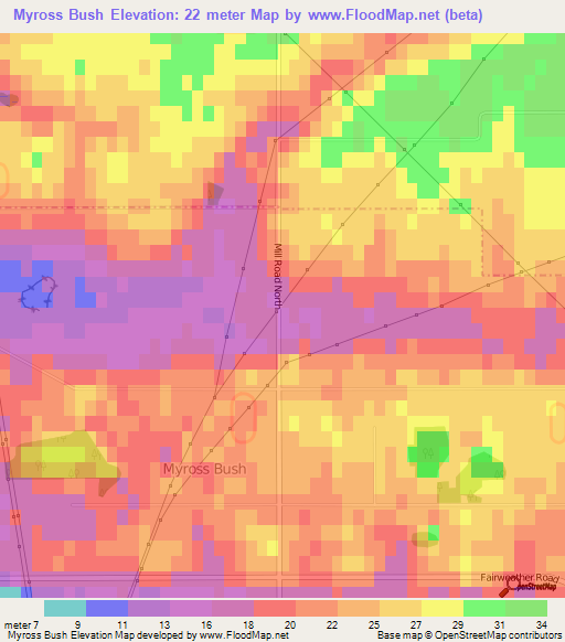 Myross Bush,New Zealand Elevation Map