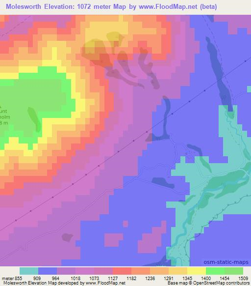 Molesworth,New Zealand Elevation Map