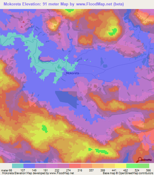 Mokoreta,New Zealand Elevation Map