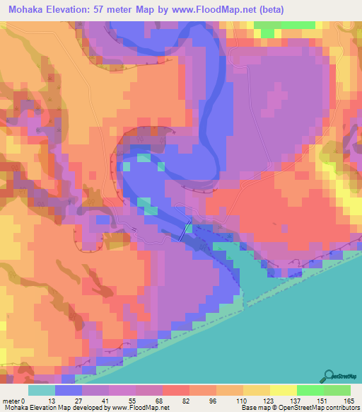 Mohaka,New Zealand Elevation Map
