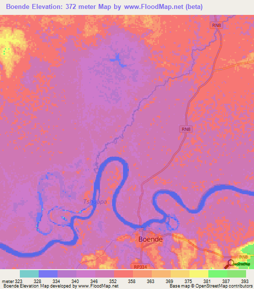 Boende,Congo (Kinshasa) Elevation Map